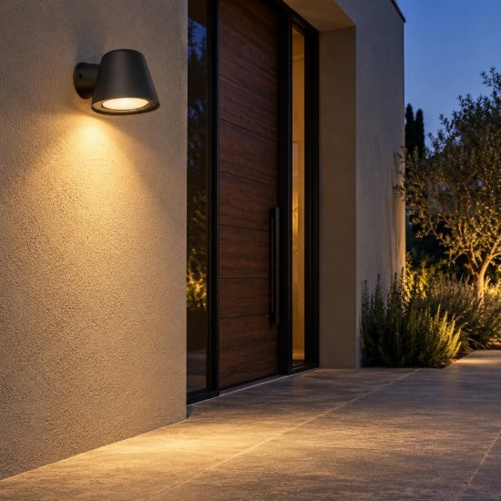 Applique da esterno conica moderna antracite led 5w 3000k ip44