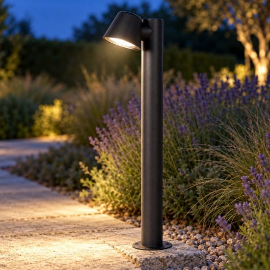 Paletto da giardino conico moderno antracite led 5w 3000k ip44