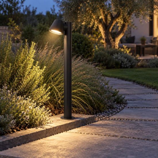 Paletto da giardino conico moderno antracite led 5w 3000k ip44