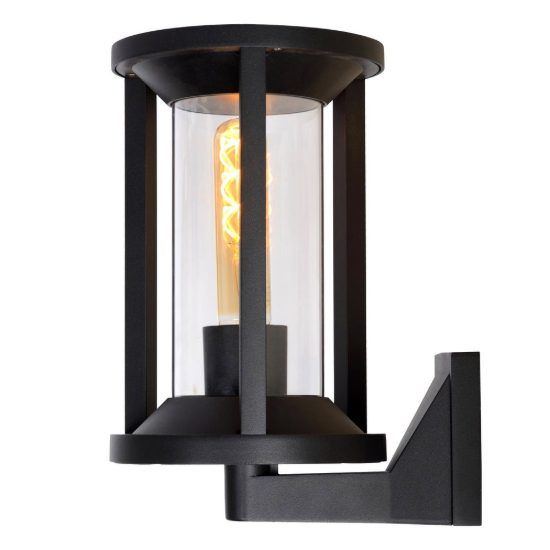 Applique da esterno a lanterna cilindrica moderna nero ip65