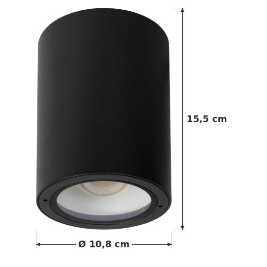 Faretto da soffitto per esterno moderno nero ip54