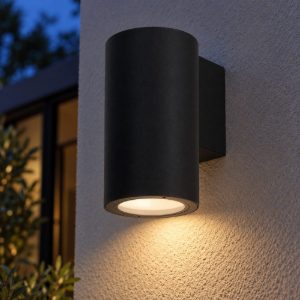 Applique da esterno a cilindro moderna nero ip54