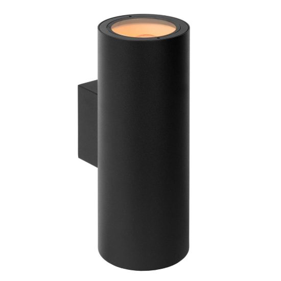 Applique da esterno biemissione a cilindro moderna nero ip54