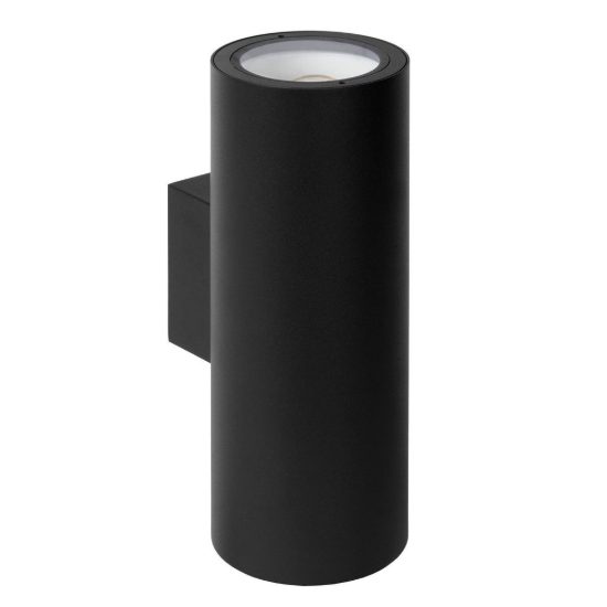 Applique da esterno biemissione a cilindro moderna nero ip54