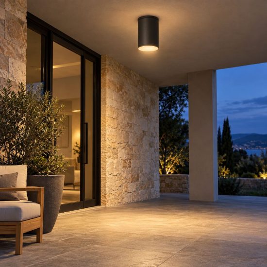 Faretto da soffitto per esterno moderno antracite ip54