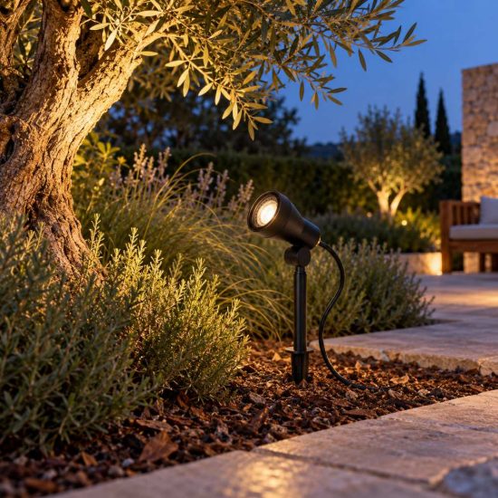 Faretto da giardino con picchetto moderno nero led 5w 3000k ip54