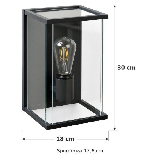 Applique da esterno a lanterna moderna antracite ip54