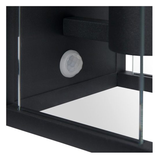 Applique da esterno a lanterna moderna antracite ip54 con sensore di movimento crepuscolare