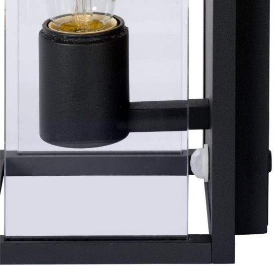 Applique da esterno a lanterna moderna antracite ip54 con sensore di movimento crepuscolare
