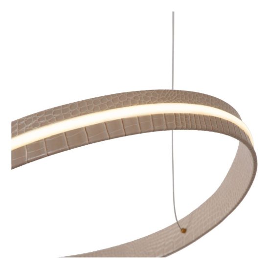 Lampadario a onda per sala da pranzo contemporaneo crema oro led 80w cct 2200k 4000k con telecomando