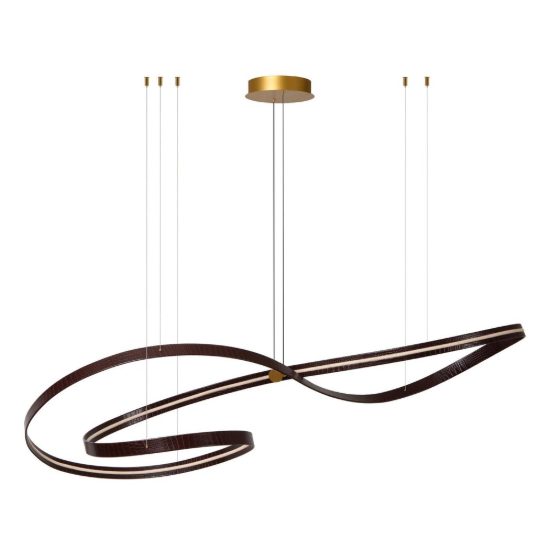 Lampadario a onda per sala da pranzo contemporaneo caffe oro led 80w cct 2200k 4000k con telecomando