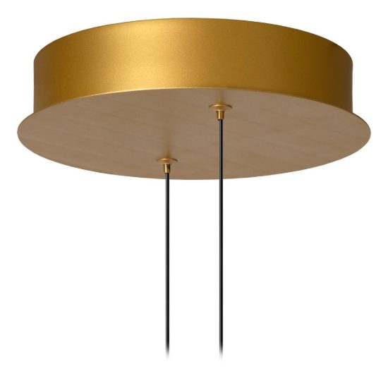 Lampadario a onda per sala da pranzo contemporaneo caffe oro led 80w cct 2200k 4000k con telecomando