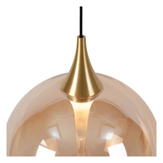Lampadario con 12 pendenti a spirale per sala da pranzo contemporaneo ambra nero led 42w 2700k