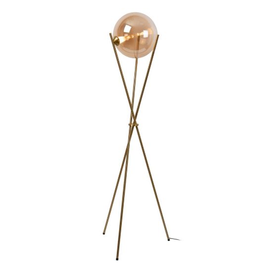 Piantana a globo per soggiorno contemporanea ambra oro led 12,2w 2700k