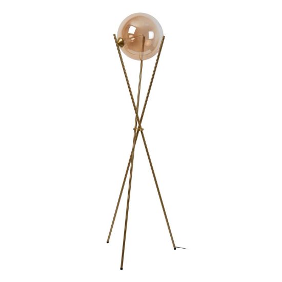 Piantana a globo per soggiorno contemporanea ambra oro led 12,2w 2700k