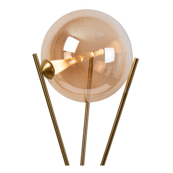 Piantana a globo per soggiorno contemporanea ambra oro led 12,2w 2700k