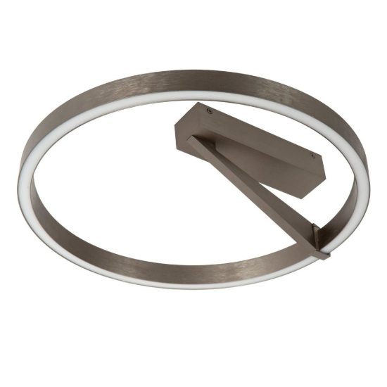 Plafoniera ad anello grigio ferro led 26w cct 2200k 4000k con telecomando