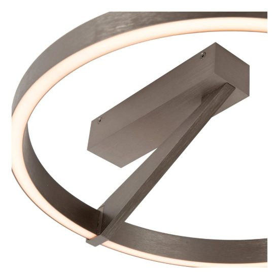 Plafoniera ad anello grigio ferro led 26w cct 2200k 4000k con telecomando