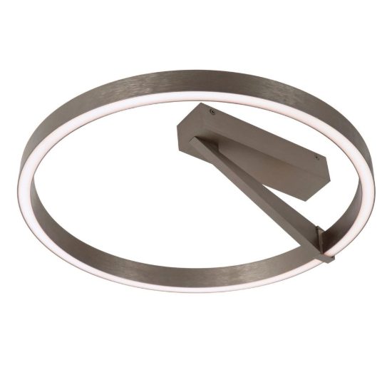 Plafoniera ad anello grigio ferro led 26w cct 2200k 4000k con telecomando