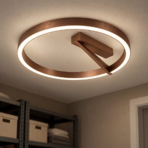 Plafoniera ad anello caffe led 26w cct 2200k 4000k con telecomando