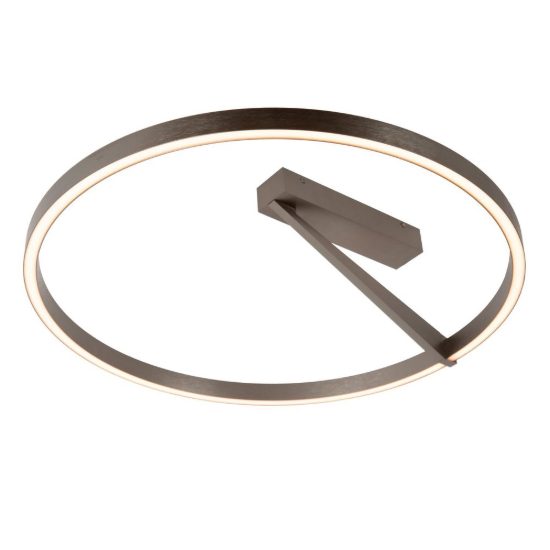 Plafoniera ad anello per camera da letto grigio ferro led 40w cct 2200k 4000k con telecomando