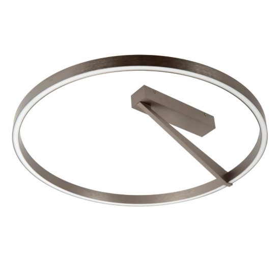 Plafoniera ad anello per camera da letto grigio ferro led 40w cct 2200k 4000k con telecomando