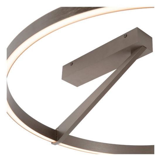 Plafoniera ad anello per camera da letto grigio ferro led 40w cct 2200k 4000k con telecomando