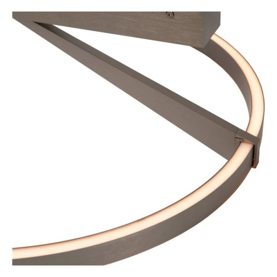 Plafoniera ad anello per camera da letto grigio ferro led 40w cct 2200k 4000k con telecomando