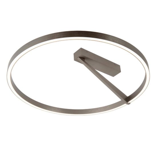 Plafoniera ad anello per camera da letto grigio ferro led 40w cct 2200k 4000k con telecomando
