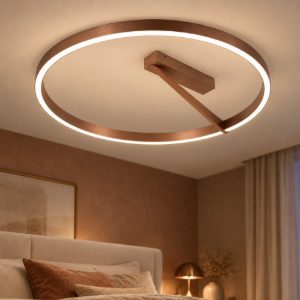 Plafoniera ad anello per camera da letto caffe led 40w cct 2200k 4000k con telecomando