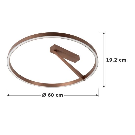 Plafoniera ad anello per camera da letto caffe led 40w cct 2200k 4000k con telecomando