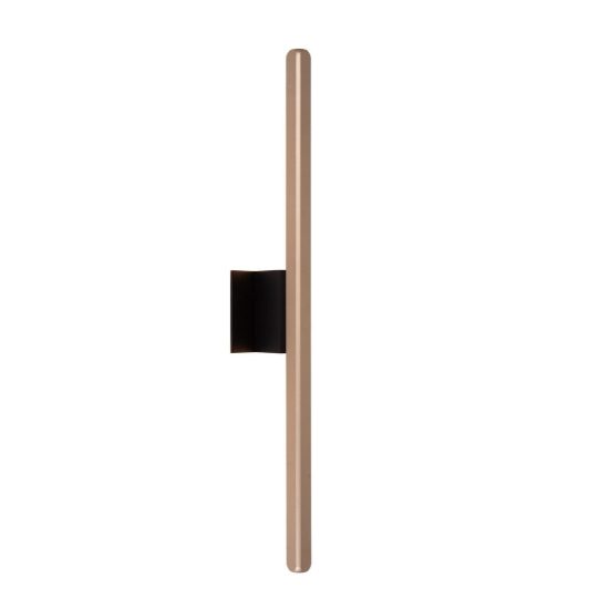 Applique lineare per soggiorno contemporanea caffe nero led 10w 2700k ip54