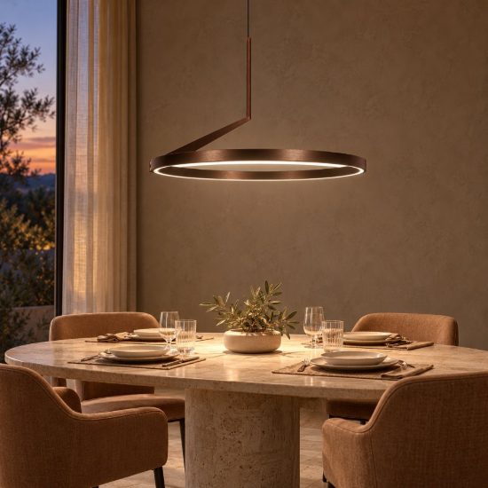 Lampadario ad anello per sala da pranzo moderno caffe led 32w cct 2700k 3300k 4000k