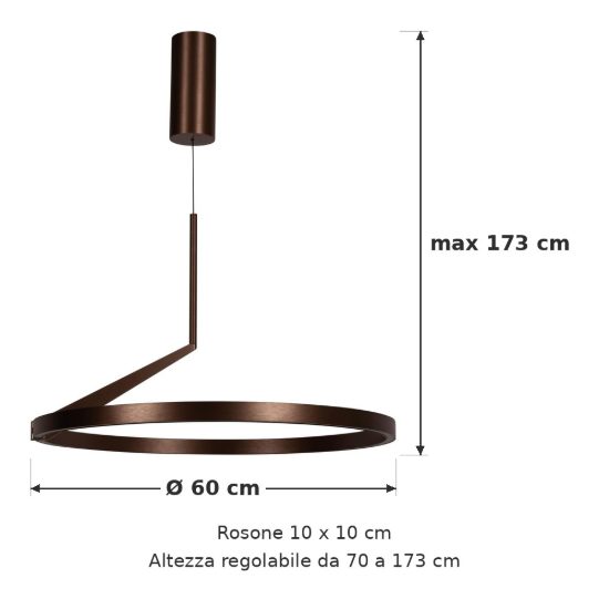 Lampadario ad anello per sala da pranzo moderno caffe led 32w cct 2700k 3300k 4000k