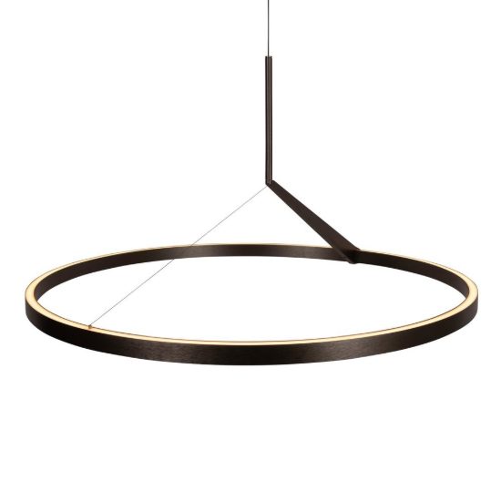Lampadario ad anello per sala da pranzo moderno grigio ferro led 50w cct 2700k 3300k 4000k