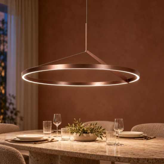 Lampadario ad anello per sala da pranzo moderno caffe led 50w cct 2700k 3300k 4000k