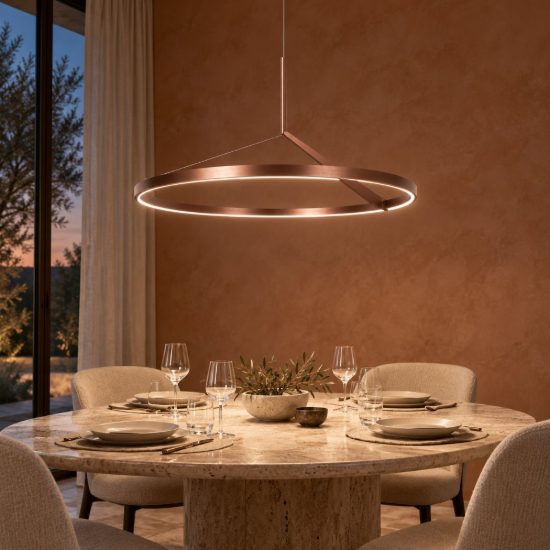 Lampadario ad anello per sala da pranzo moderno caffe led 50w cct 2700k 3300k 4000k