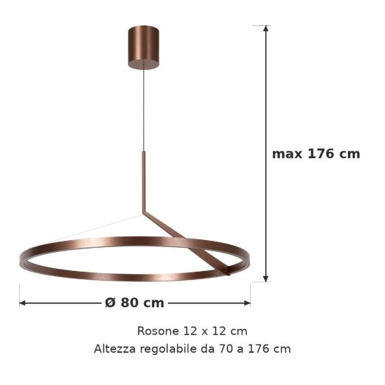 Lampadario ad anello per sala da pranzo moderno caffe led 50w cct 2700k 3300k 4000k
