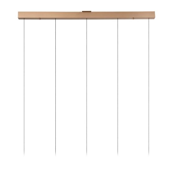 Lampadario con 5 pendenti lineare per sala da pranzo ambra champagne led 50w cct 2700k 3300k 4000k