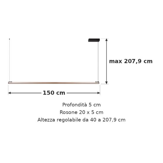 Lampadario a barra lineare per sala da pranzo contemporaneo caffe led 36w cct 2700k 4000k