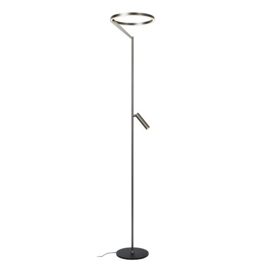 Piantana ad anello per soggiorno moderna grigio ferro led 33w cct 2700k 3300k 4000k touch dimmer