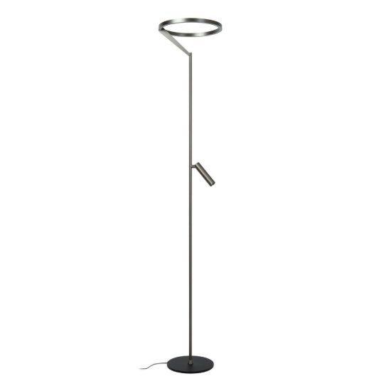 Piantana ad anello per soggiorno moderna grigio ferro led 33w cct 2700k 3300k 4000k touch dimmer