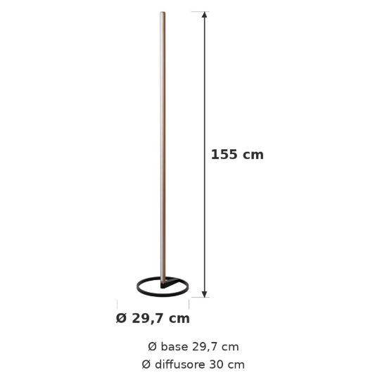 Piantana lineare per soggiorno contemporanea caffe led 22w cct 2700k 4000k touch dimmer