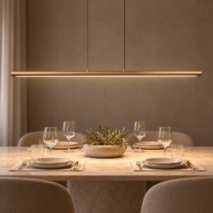 Lampadario a barra lineare per sala da pranzo bronzo led 33w cct 2700k 4000k touch dimmer