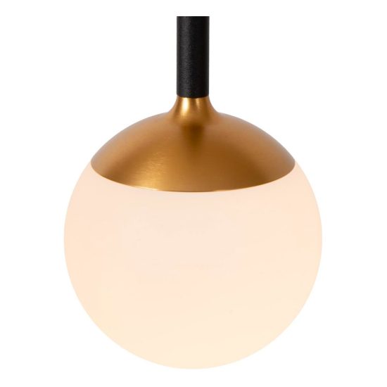 Lampada a sospensione a sfera per soggiorno moderna nero opalino led 7w cct 2200k 2700k 3300k