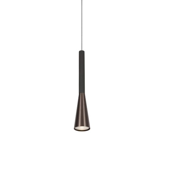 Lampada a sospensione conica per sala da pranzo caffe nero led 7w cct 2700k 3300k 4000k