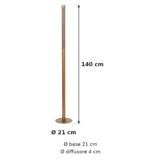 Piantana lineare per soggiorno contemporanea bronzo led 18w cct 2700k 3300k 4000k touch dimmer