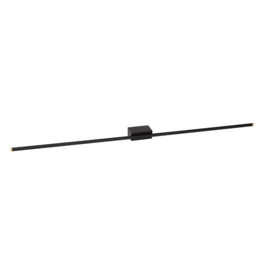 Applique lineare per soggiorno contemporanea nero oro led 18w cct 2700k 3300k 4000k