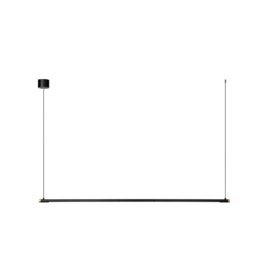 Lampadario a barra lineare per sala da pranzo contemporaneo nero oro led 22w cct 2700k 3300k 4000k