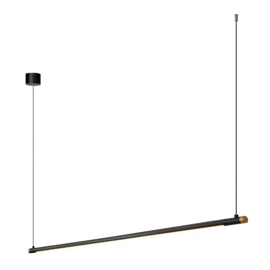 Lampadario a barra lineare per sala da pranzo contemporaneo nero oro led 22w cct 2700k 3300k 4000k